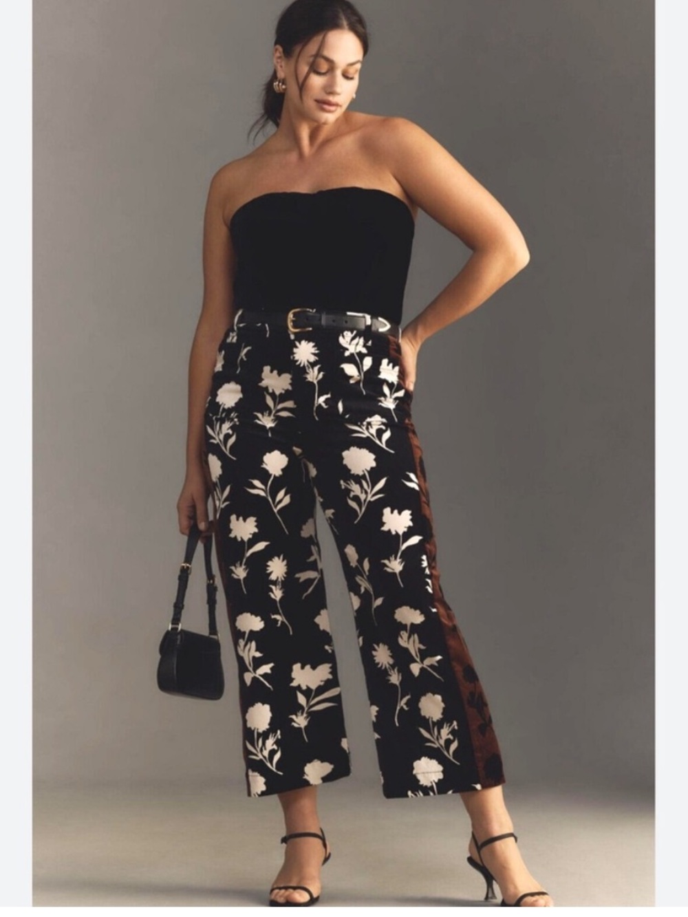 Anthropologie Maeve The Colette Cropped Floral Velvet Edition Pants Size 32